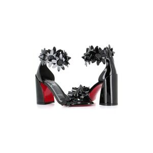 Christian Louboutin Daisy‎ Spikes Alta 85 Black  Platform Heel Sandal Pump SZ 36